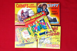 5 Vintage Castle Films Movies 8 mm Little Rascals Oswald Zippy Chimp Fairy Fable