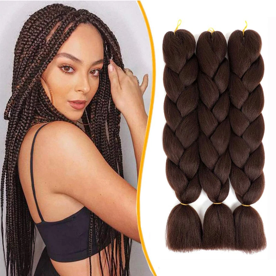 Kanekalon Hair Meches Pour Tresses Africaine Rajout Cheveux Tresses 24"Jumbo ... - Photo 1/4