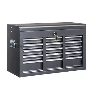 Black Steel Tool Box Storage Organizer Heavy Duty Portable Tool Case - Picture 1 of 5