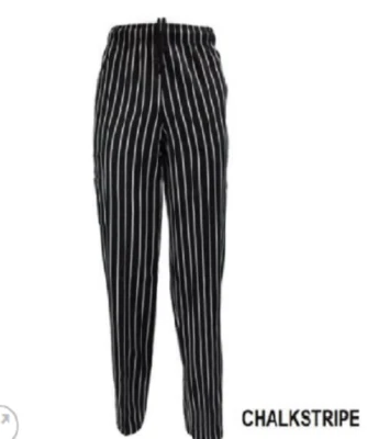 Classic Chalk-stripe Chef Pants 3 Pocket Heavy Duty Kitchen Chef Wear  2032CS - Image 1 of 4