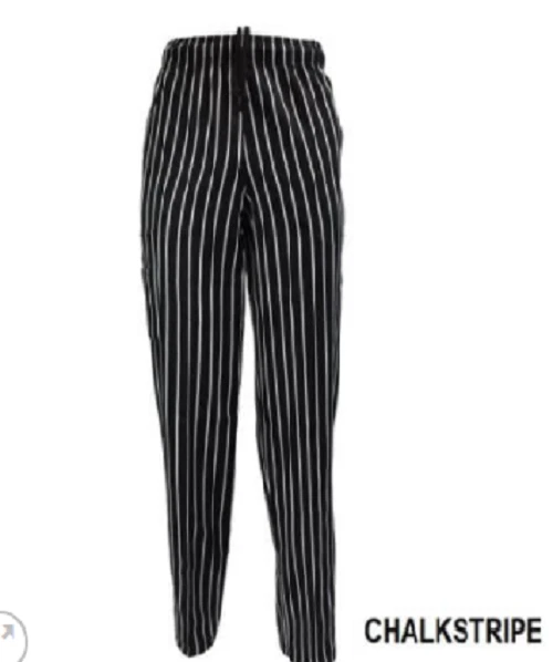 Classic Chalk-stripe Chef Pants 3 Pocket Heavy Duty Kitchen Chef Wear  2032CS - Image 1 of 4