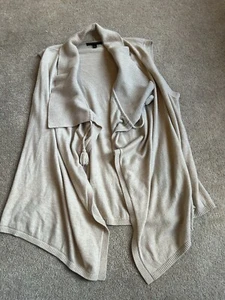 Banana Republic Oatmeal Waterfall Wool Blend M/L Vest Classic Tassels - Picture 1 of 9