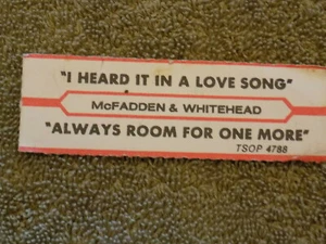 McFADDEN & WHITEHEAD  I Heard It In A Love Song JUKE BOX STRIP free shipping - Imagen 1 de 1