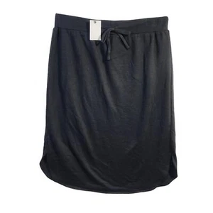 West Loop Womens Pull On Terry Knit Skirt Straight Knee Length Curved Hem S M L - Picture 1 of 5