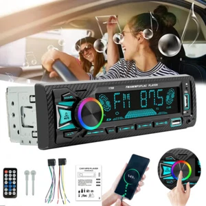 Reproductor de MP3 AUX USB AM FM radio estéreo para automóvil 1 DIN único receptor de audio - Imagen 1 de 15
