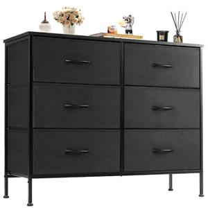 6-Drawer Dresser Bedroom Chest Organizer Storage Tower with Fabric Bin TV Stand - Picture 1 of 28