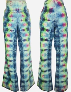 Tie Dye Jeans Sz 10L Long Women’s Junior upcycled reworked hippie festival chino - Picture 1 of 9