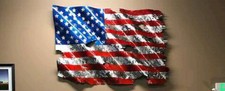 Steel Art Distressed US Flag  Home Decor
