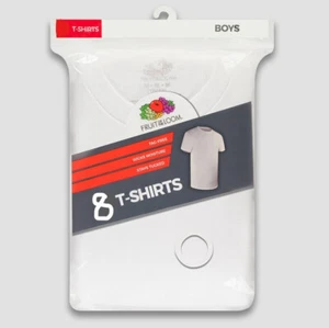 Fruit of the Loom BOYS Undershirts T-shirts Eversoft XS 4 White BONUS 8 Pack NWT - Picture 1 of 6