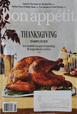 Bon Appetit Magazine 2021 November Thanksgiving Issue Food Cooking Turkey - Image 1 of 2