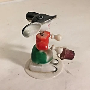Vtg Hard Plastic or Celluloid Hong Kong Mouse w Bucket Nodder Bobble Head Toy - Picture 1 of 7