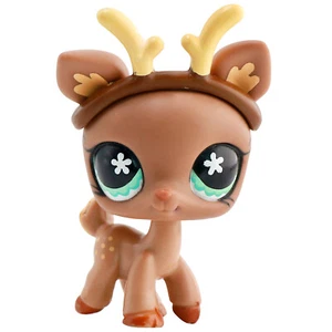 Littlest Pet Shop LPS Ciervo Manchado Marrón Cierva #670 Ojos de Flor Azul Antiguo LPS Mascota - Imagen 1 de 9