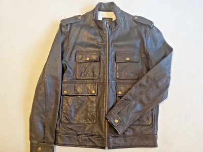 Lucky Brand L.B. Chaqueta de cuero para moto negra para hombre talla grande venta al por menor $499 Foto 1 de 4