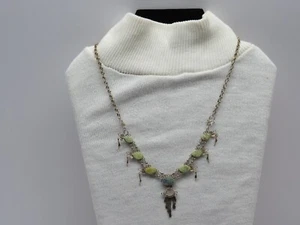 Peruvian Beautiful Serpentine Oval Tassel Jewelry  Necklace - Picture 1 of 5