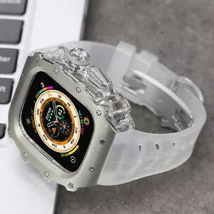 Cover Protettiva Completa Cassa Titanio Cinturino Silicone per Apple Watch 10 46mm Mod Kit - Foto 1 di 30