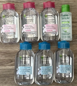 7 SkinActive & Simple Micellar Cleansing Water 3.4 & 1.9 Oz Makeup remover READ - Picture 1 of 3