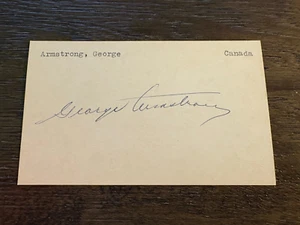 George Armstrong Toronto Maple Leafs signed autographed Hockey 3x5 index card - Picture 1 of 1