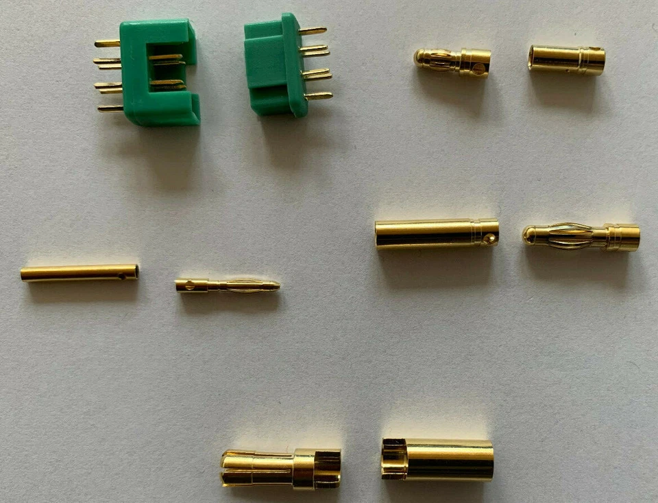 Goldstecker 2,0mm; 3,5mm; 4,0mm; 5,5mm; Hochstromstecker MPX im 5er Pack - Bild 1 von 1