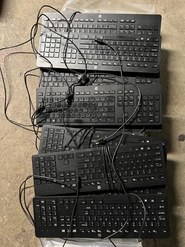 Lot Of 10 HP Keyboard Business Black Slim Style USB Windows Enhanced 803181-001 - View #3