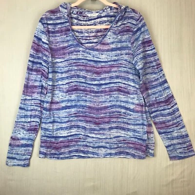 Camisa/cubierta para mujer Jockey con capucha púrpura azul blanco talla XL Foto 1 de 4