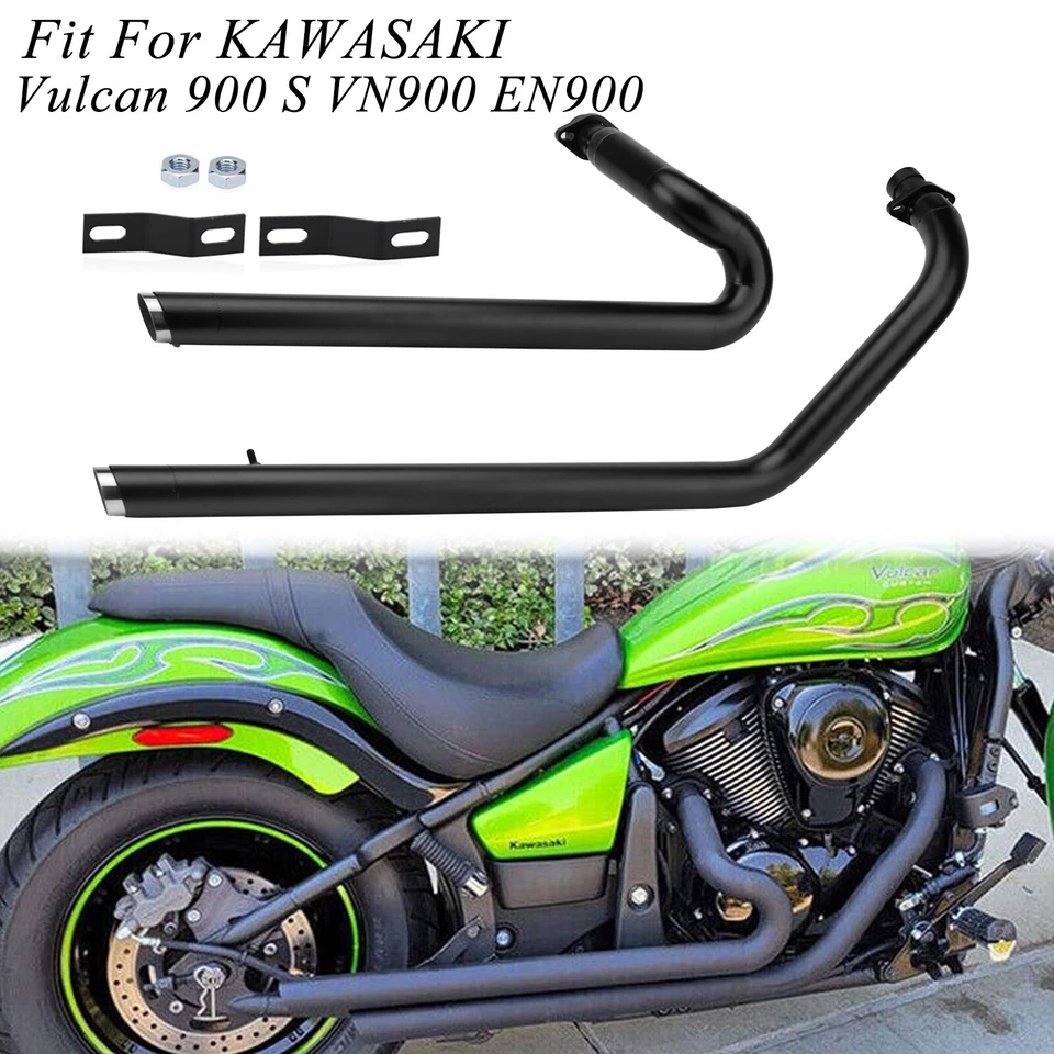 Shortshots Staggered Exhaust Pipes System For Kawasaki Vulcan 900 Classic Custom - Image 1 of 4
