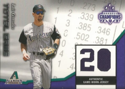 2003 Donruss Champions Total Game Luis Gonzalez Game Worn Jersey Card #137/200 - Image 1 of 2