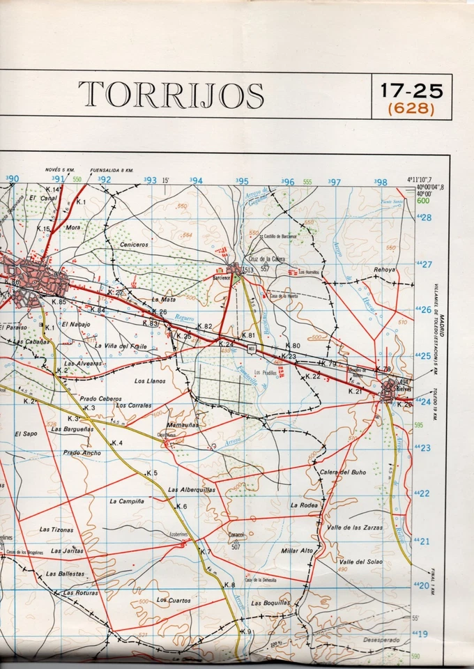 MAPA TOPOGRAFICO "TORRIJOS" 17-25 (628) ESCALA 1:50000 # 1534 - Imagen 1 de 1
