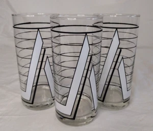 Set of 3 Vintage 80s Brazilian Striped Tall Glassware - Picture 1 of 10