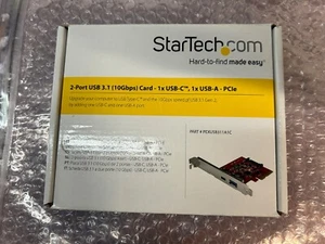 StarTech 2-Port 10Gbps USB-A & USB-C PCIe Card Adapter - USB 3.1 Gen 2 PCI - Picture 1 of 3