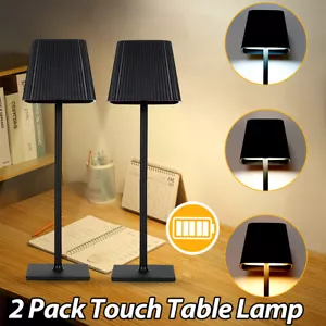 2 Pack Rechargeable Cordless Table Lamp,Portable Battery Powered LED Desk Lamps - Picture 1 of 12