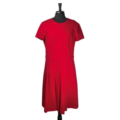 Vestido para mujer Brooks Brothers rojo polar rojo elástico manga corta plisado XL Foto 1 de 4
