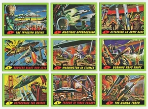 2012 TOPPS MARS ATTACKS HERITAGE 1962 Re-Issued 55 Card Green Parallel Base Set - Picture 1 of 1