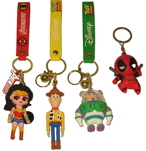 NeW DISNEY Avengers Wonder Woman/Woody/Buzz/Spiderman Silicone Kechain Lot - Picture 1 of 8