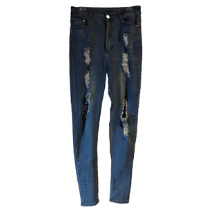Bob Jeans 1X (31) Pantaloni jeans da donna a vita alta invecchiati distrutti - Foto 1 di 5