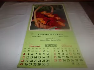Lotto 2 calendari pubblicitari vintage West Chester Florets Mt Vernon 1946 e 1959 - Foto 1 di 16