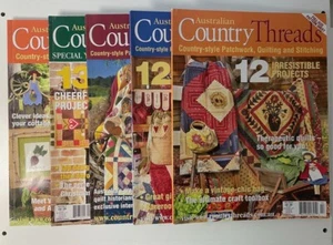 Australian Country Threads Magazine x5 Lot Craft Patchwork Vol5 Bundle - Picture 1 of 11