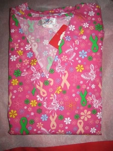 Three Size 1X Expo Women's Uniform Tops Floral Designs NWT - Picture 1 of 9