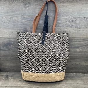 Kelly & Katie Woven Boho Shoulder Bag Geometric Hemp Beach Travel Tote Bag - Picture 1 of 14