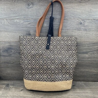 Bolso de Hombro Kelly & Katie Tejido Boho Geométrico Cáñamo Playa Viaje Bolso de Mano Foto 1 de 4