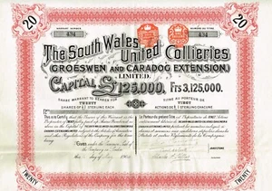 ENGLAND SOUTH WALES UNITED COLLIERIES Anleihe / Aktienzertifikat KOHLE - Bild 1 von 1