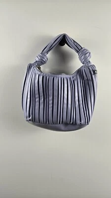 Bolsa Hobo Urban Expressions Feminina Azul Vegana Couro Azul Plissado Alça Superior - Imagem 1 de 4