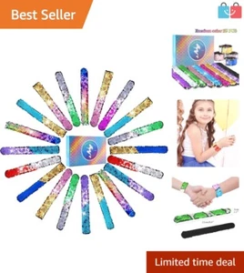 Colorful 25 Pcs Reversible Sequin Slap Bracelets for Kids' Mermaid Celebrations - Picture 1 of 9