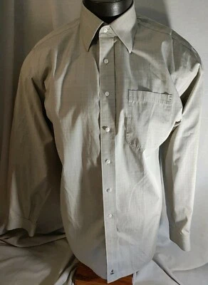 Men Nordstrom Smartcare cotton brown checker point collar dress shirt 16 35 NWOT - Image 1 of 4
