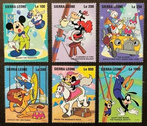 SIERRA LEONE DISNEY CHARCTERS AS CIRCUS PERFORMERS STAMPS 1995 MNH MAGICIAN - Picture 1 of 1