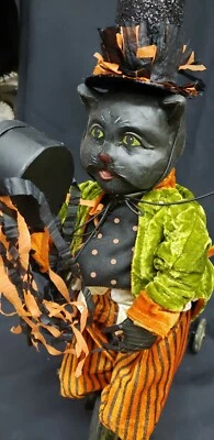 Venta Morgue: Halloween Bethany Lowe Paseo de Medianoche Gato Negro Retirado 2014 Como Nuevo Foto 1 de 4