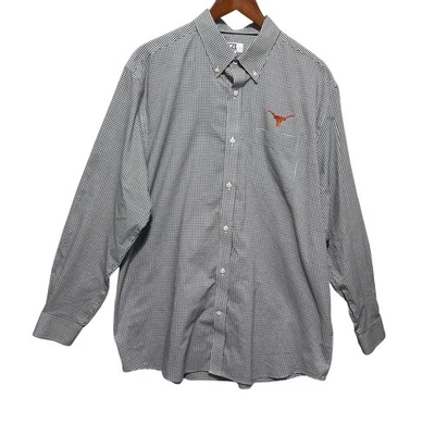Texas Longhorns Cutter & Buck Men Button Shirt XL Check Embroidered Logo College - Image 1 of 4