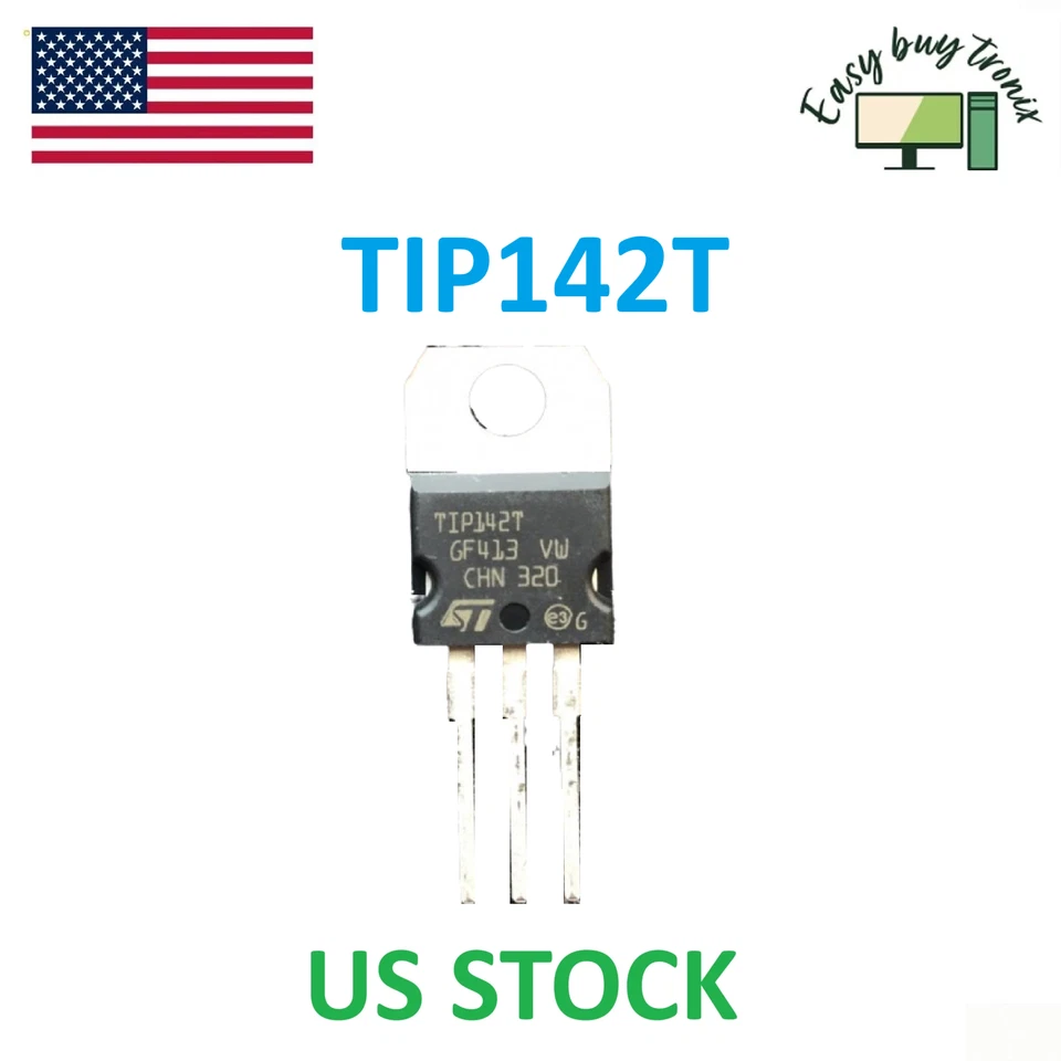 10Pcs TIP142T Darlington Transistor NPN 100V 10A 125W 10A TO-220 TIP142 ST USA - Image 1 of 1