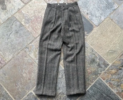 VTG Polo Ralph Lauren Wool Pleated HerringBone Straight Dress Pants Custom 29x31 - Image 1 of 4