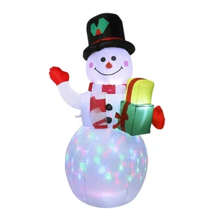 5 Fuß Weihnachten Aufblasbarer Schneemann LED Beleuchtet Blowup Dekoration Geschenk - Bild 1 von 6