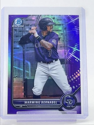 WARMING BERNABEL 2022 BOWMAN CHROME PURPLE REFRACTOR ROCKIES /250 Q3249 - Image 1 of 2